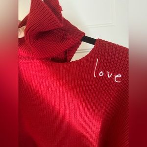 Peace love world, love cut out turtle neck